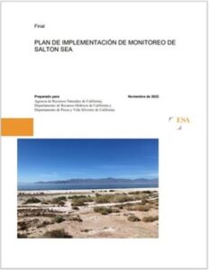 Se Completó el plan de implementación de monitoreo de Salton Sea 