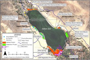 Map of the Salton Sea displaying projects that are part of the 10-Year Plan