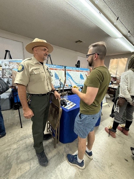 Enrique Arroyo from California State Parks providing information about the Salton Sea Recreation Area General Plan. 
